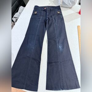 7 For All Mankind Dojo Embellished Edition Monte Carlo Wide Leg Jeans Size 27